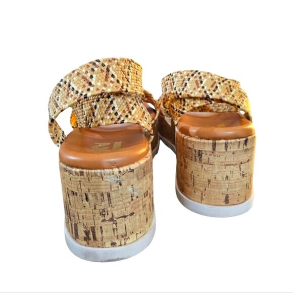 R2 Womens Neutral Boho Bandi Chunky Wedge Platform Sandal Natural Rafia Size 9.5 - Picture 5 of 7